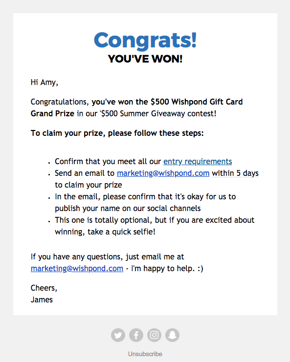 5 Best Ways To Announce & Notify Contest Winners (With Examples) - Wishpond  Blog
