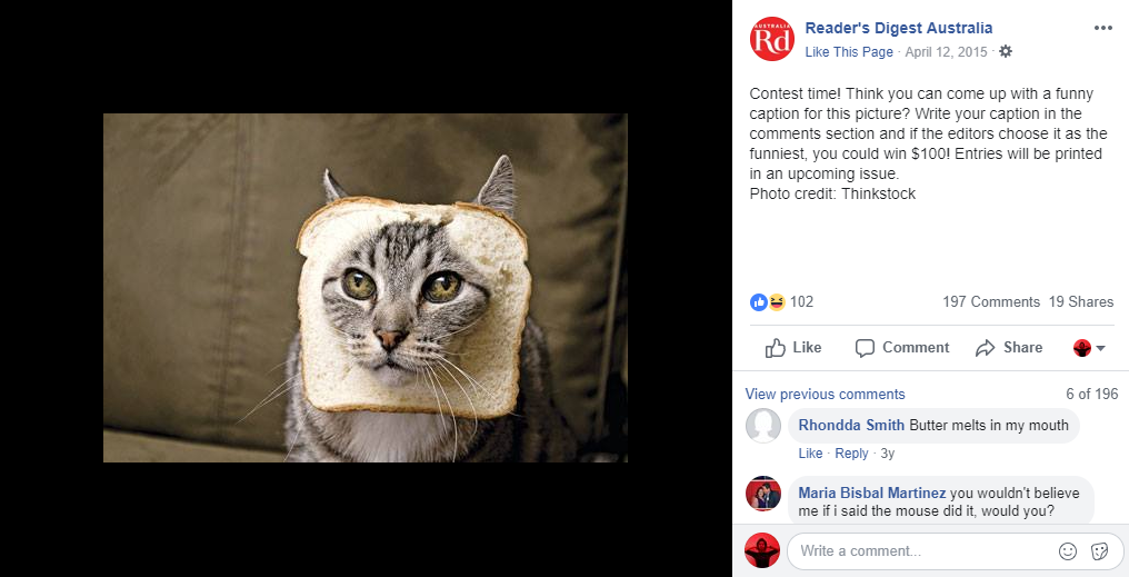 Readers Digest Facebook photo contest