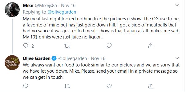 restaurant social media comments