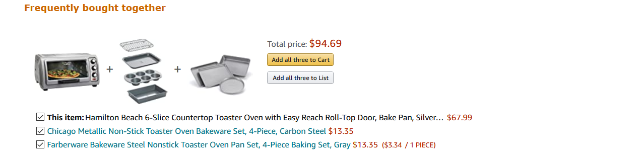 Amazon Toaster Oven bundle