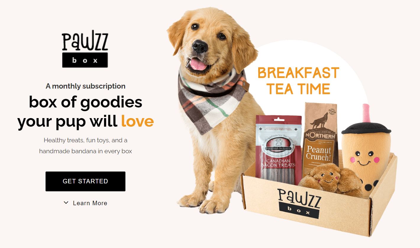 Pawzzbox A monthly subscription box of goodies your pup will love