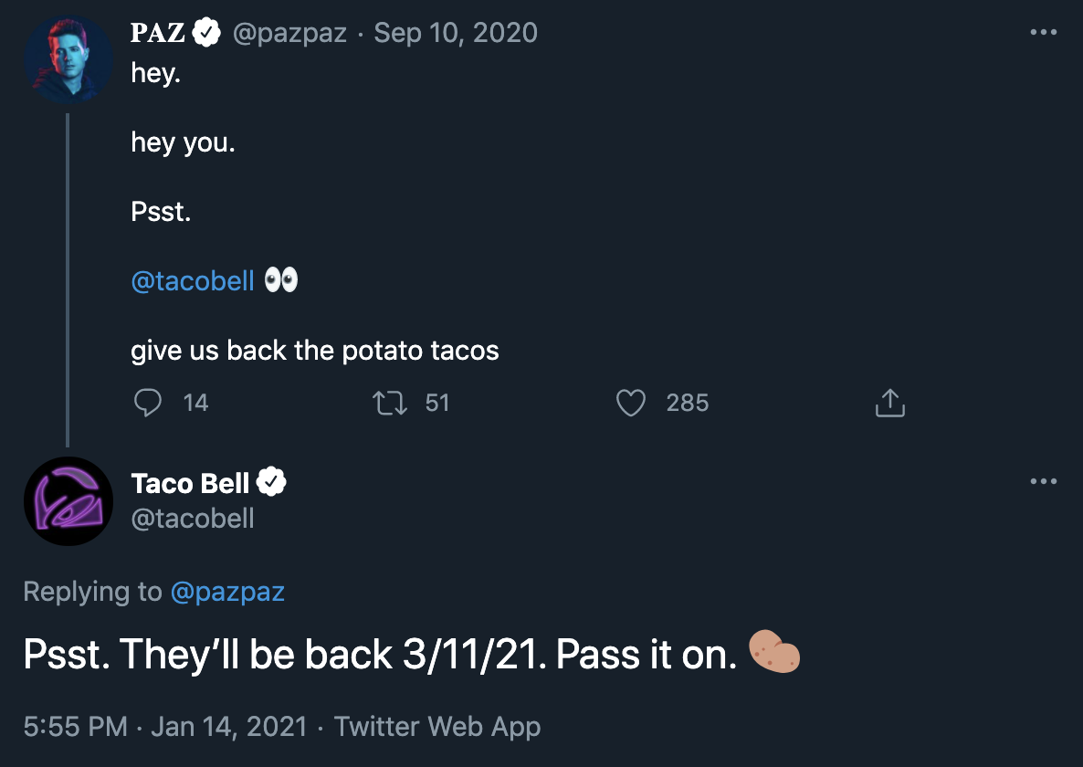 Taco Bell Social Media Account