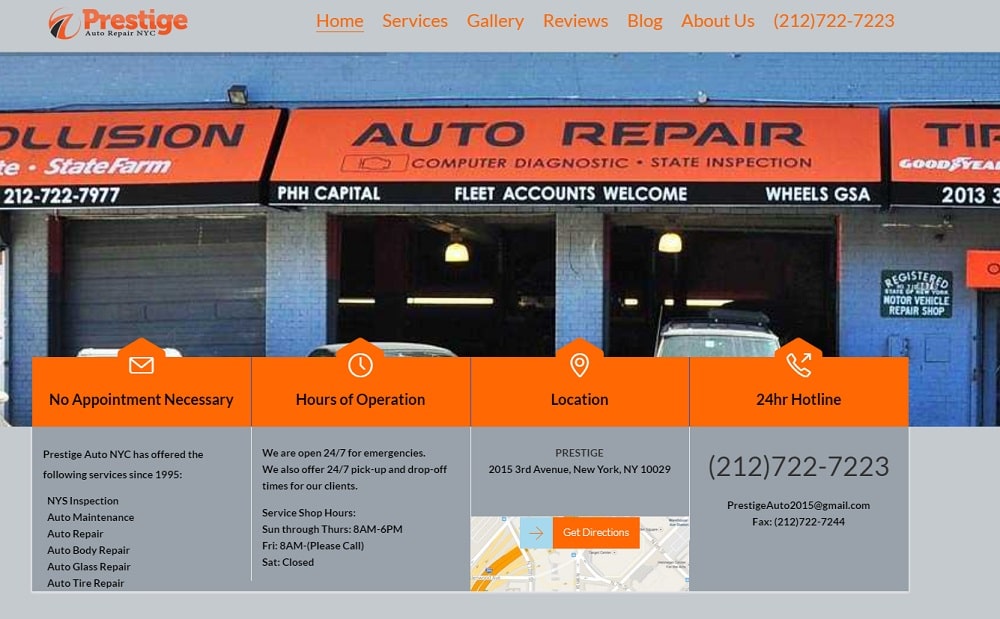 Prestice Auto Repair Website