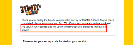 M&Ms email