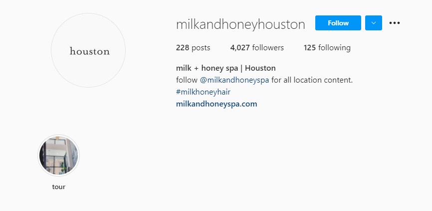milk and honesy houston findable Instagram name