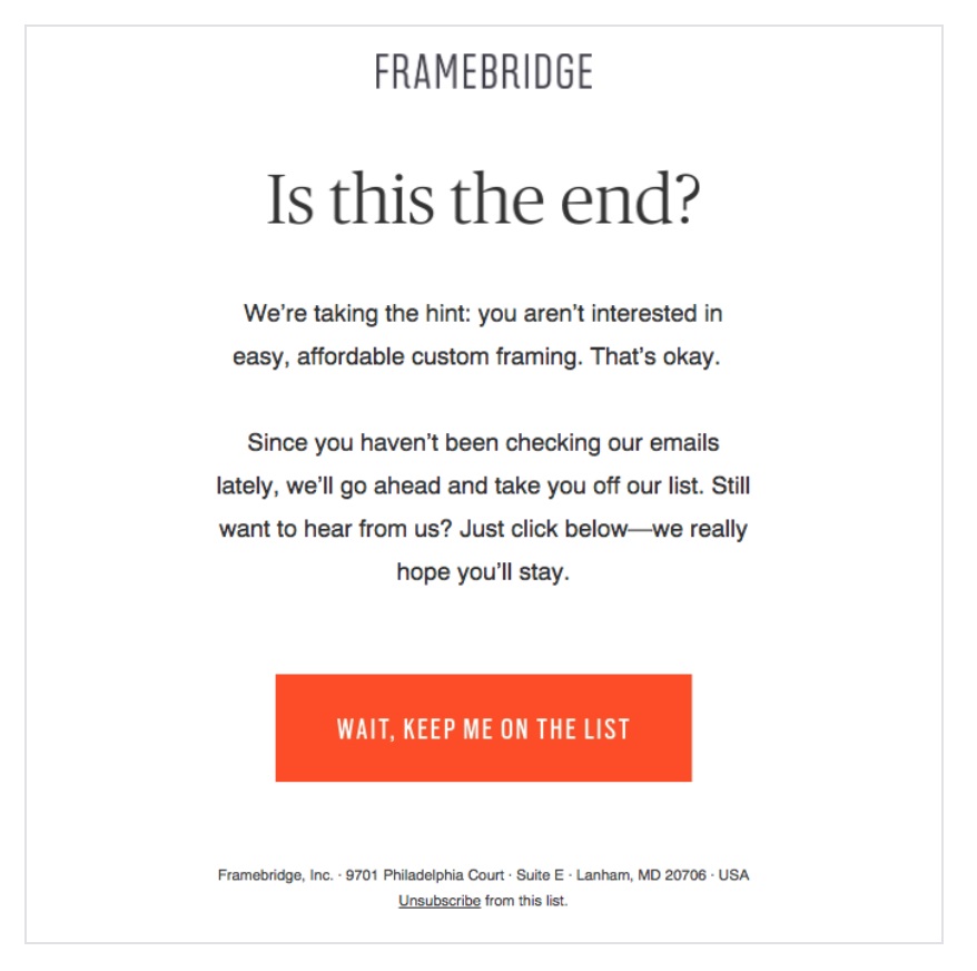 Framebridge Administrative Email