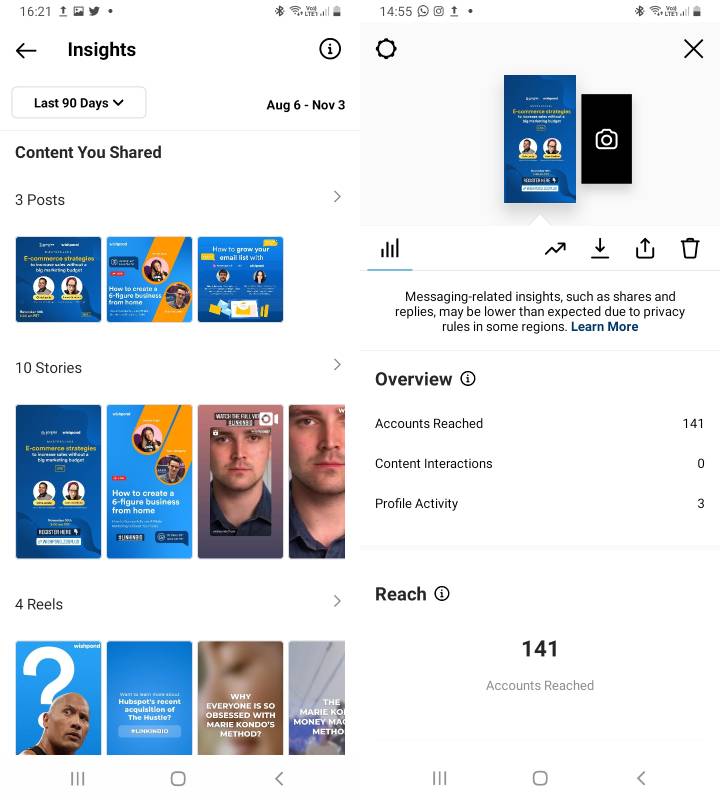 Instagram Insights Story Overview