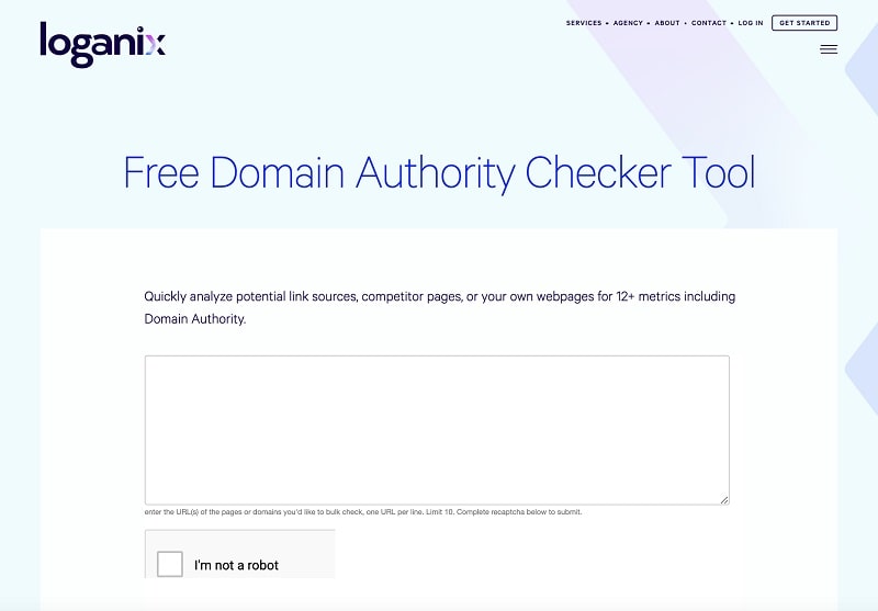 loganix free domain authority checker