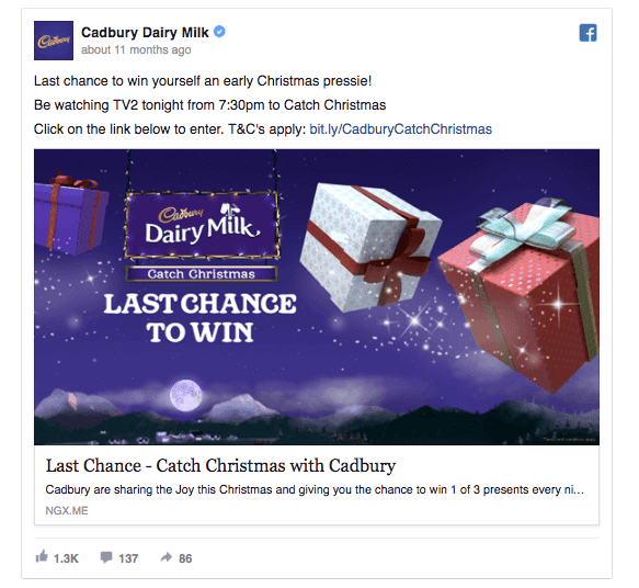 facebook Christmas ad