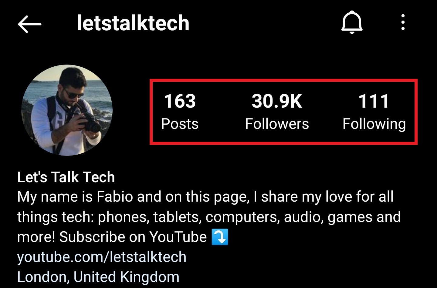 Let's Talk Tech Instagram Profile