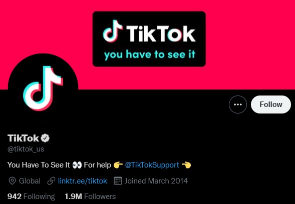 Verified TikTok Twitter Account