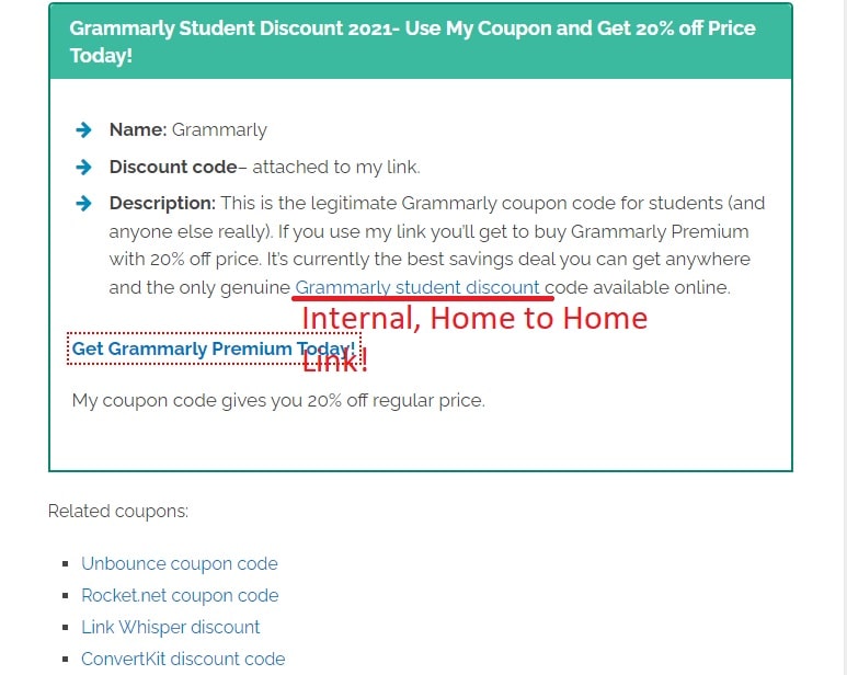 Grammarly Home to Home link