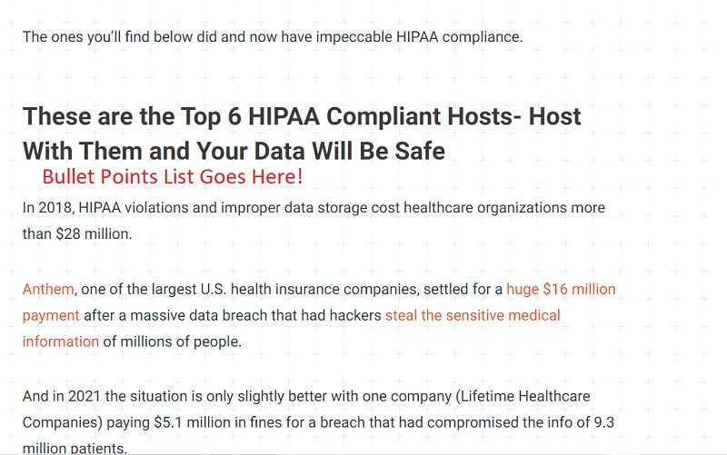 HIPAA missing snippet
