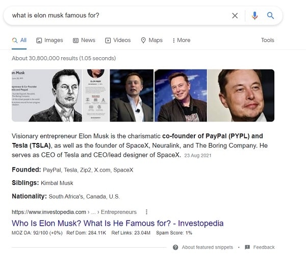 What is Elon Musk famous for Search Results