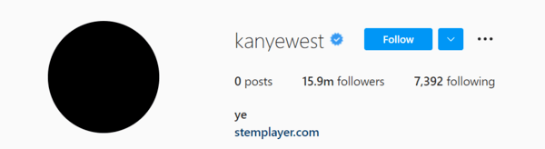 Kanye West Instagram verification