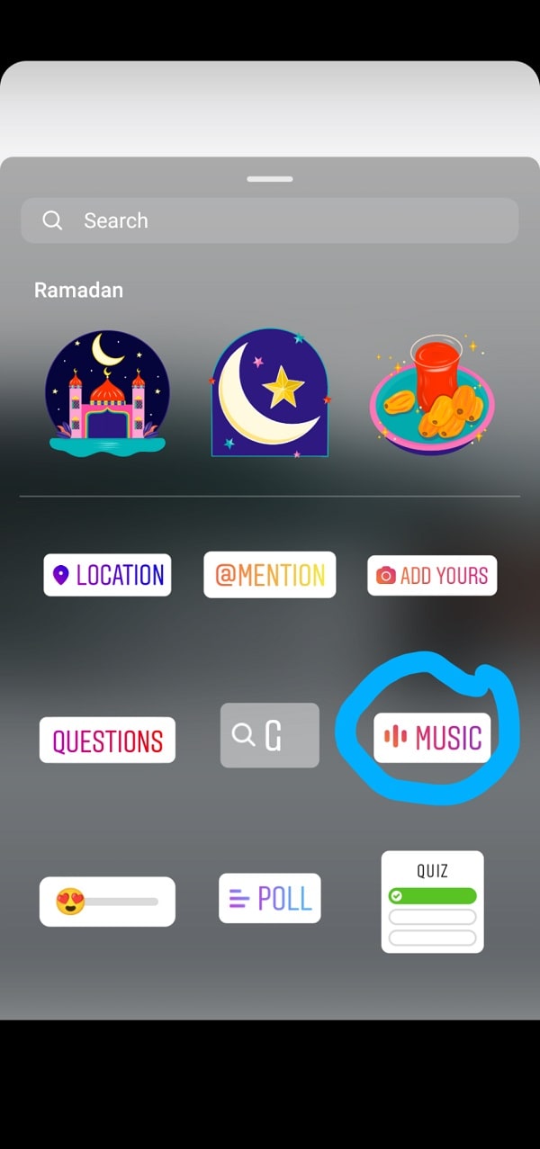 Instagram Stories Music Sticker