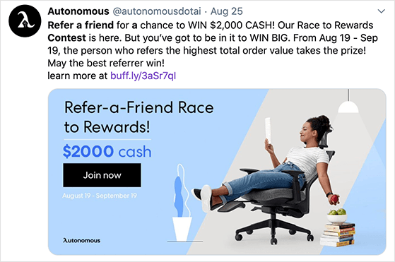 referral contest giveaway idea