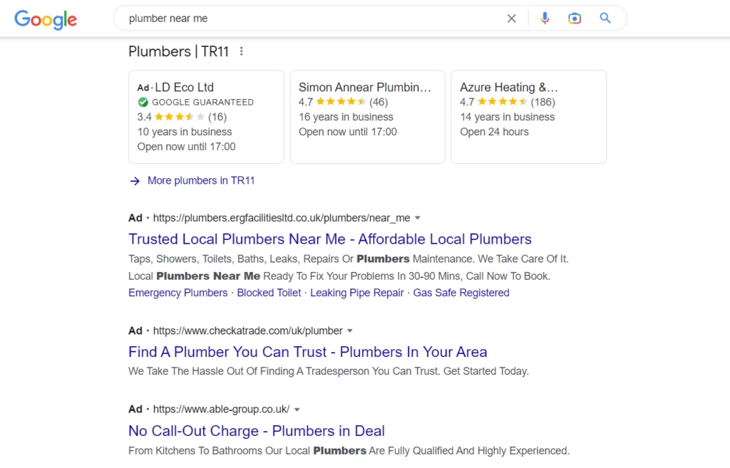 Google search ads