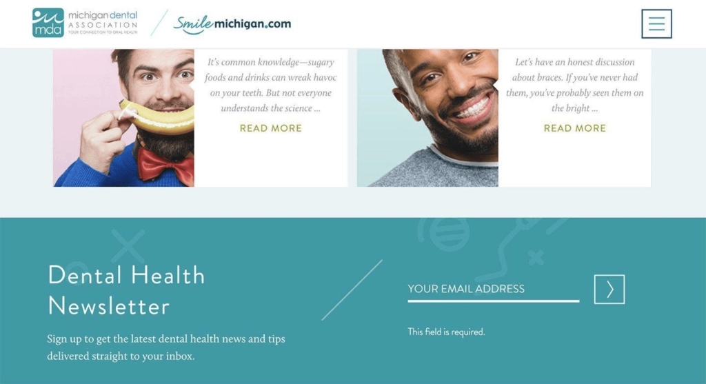 dental practice email marketing example