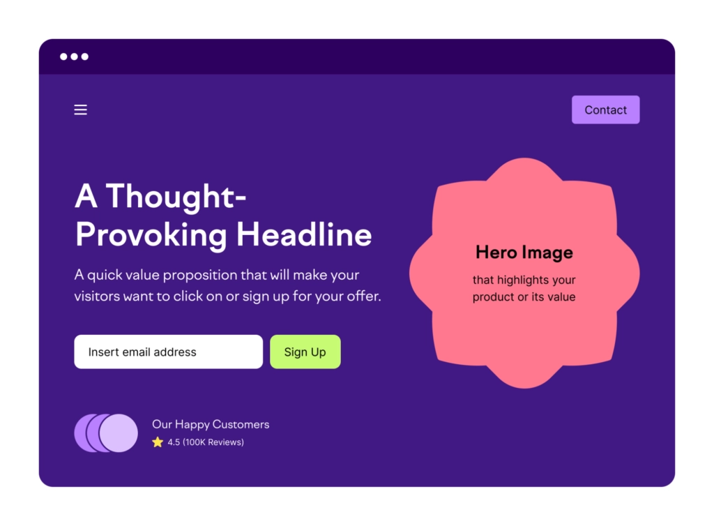 Create eye-catching landing pages with graphics