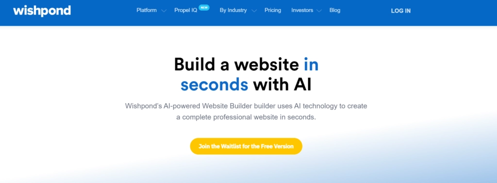 Wishpond AI website builder