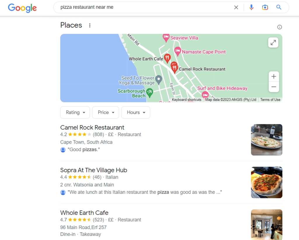 Google Maps listings